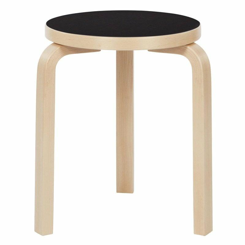 Chairs |   Aalto Stool 60, Black Linoleum – Birch Chairs Chairs