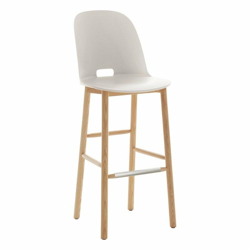 Chairs |   Alfi Bar Stool, High Back, White – Natural Ash Chairs Chairs