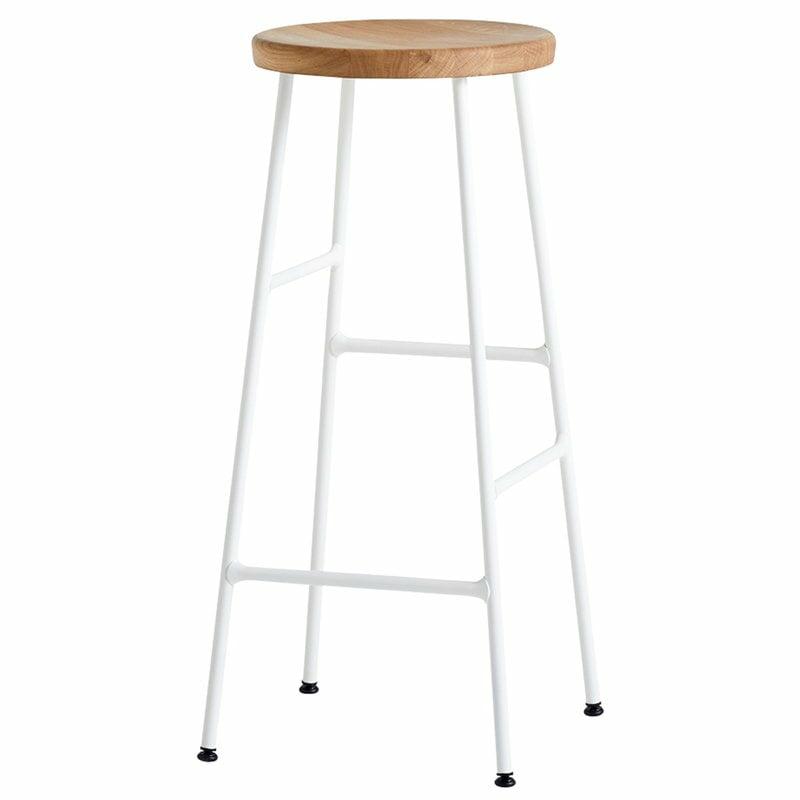 Chairs |   Cornet Bar Stool, High, Cream White – Oiled Oak Chairs Chairs