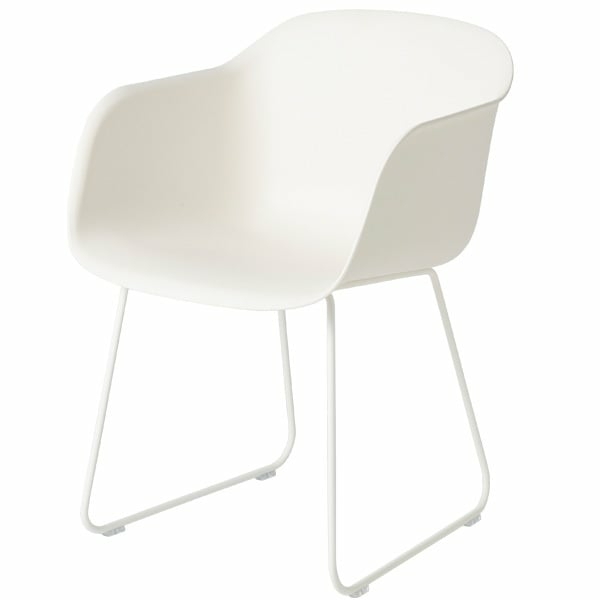 Chairs |   Fiber Armchair, Sled Base, White Chairs Chairs