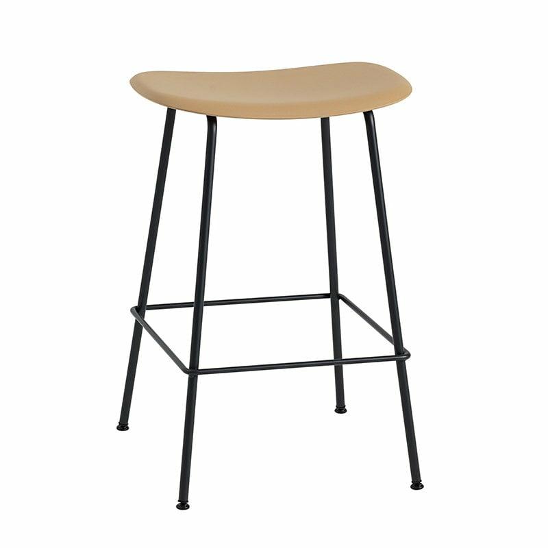 Chairs |   Fiber Counter Stool, 65 Cm, Tube Base, Ochre – Black Chairs Chairs