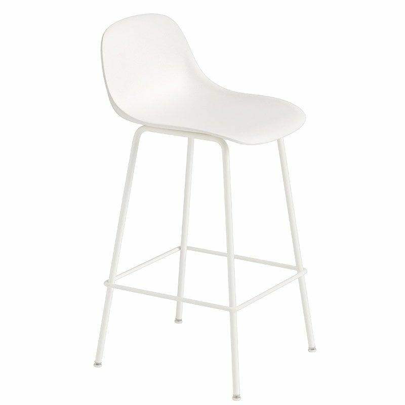 Chairs |   Fiber Counter Stool With Backrest, 65 Cm, Tube Base, White Chairs Chairs