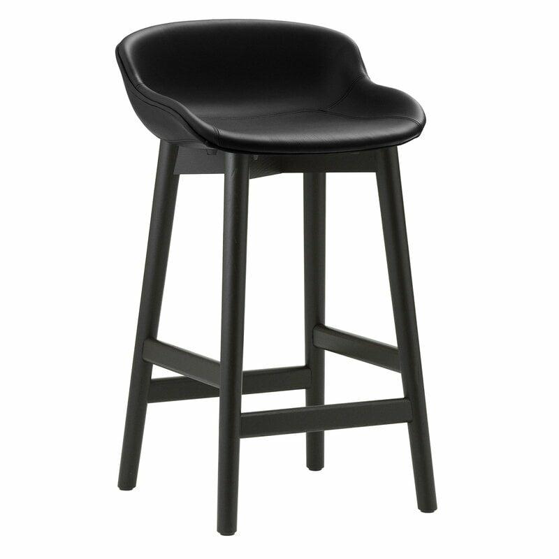 Chairs |   Hyg Bar Stool, 65 Cm, Black Oak – Black Leather Ultra Chairs Chairs