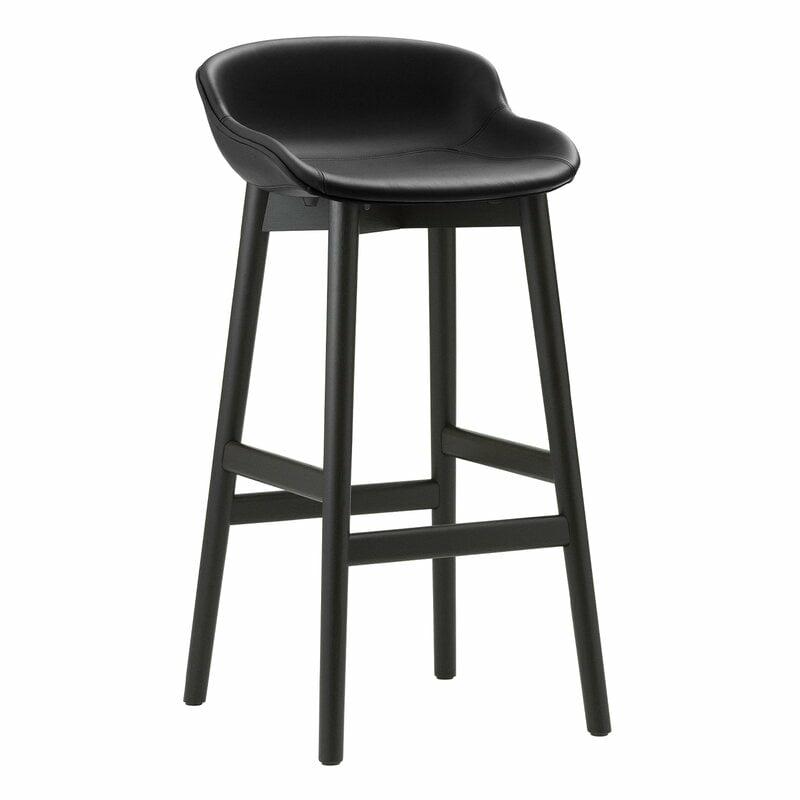 Chairs |   Hyg Bar Stool, 75 Cm, Black Oak – Black Leather Ultra Chairs Chairs