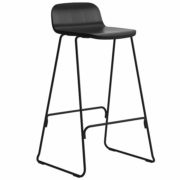 Chairs |   Just Barstool 75 Cm, With Back Rest, Black Chairs Chairs