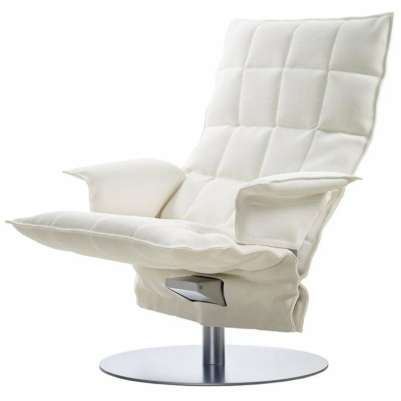 Chairs |   K Chair With Armrests, Swivel Plate Base, White Chairs Chairs