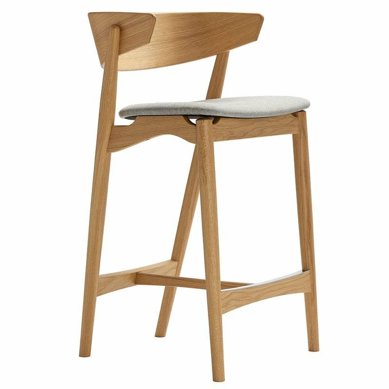 Chairs |   No 7 Bar Stool, 65 Cm, White Lacquered Oak – Grey Remix 123 Chairs Chairs