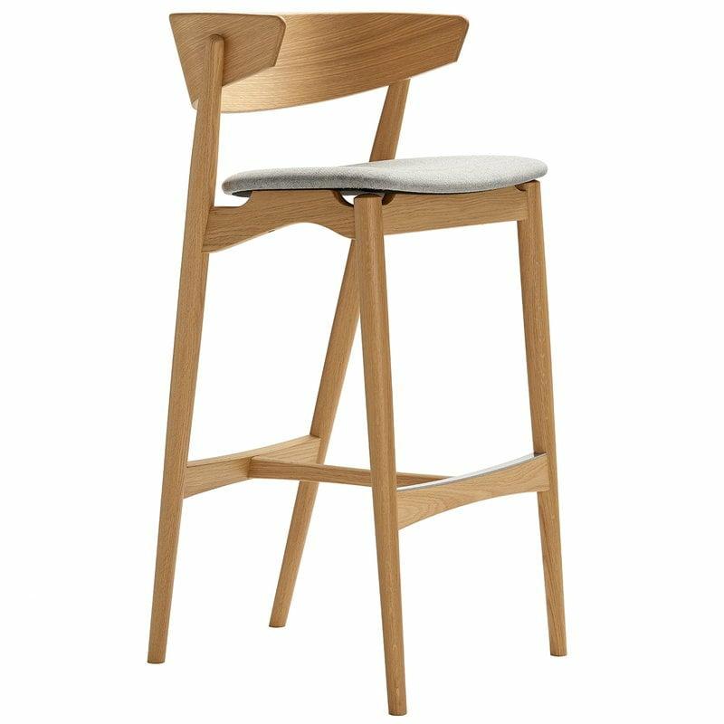 Chairs |   No 7 Bar Stool, 75 Cm, White Lacquered Oak – Grey Remix 123 Chairs Chairs