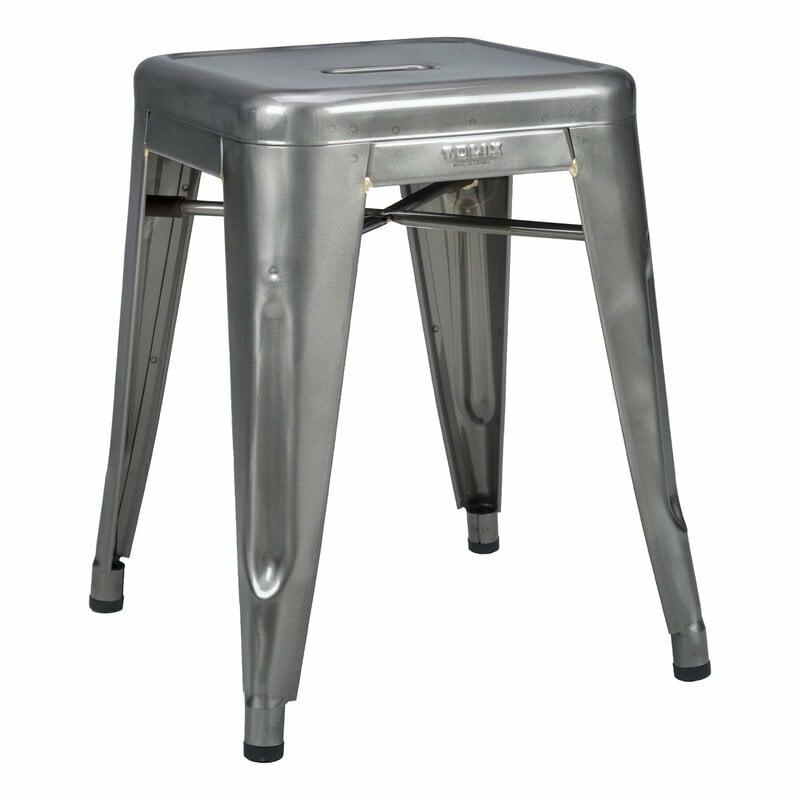 Chairs |   Stool H45, Gloss Varnished Steel Chairs Chairs