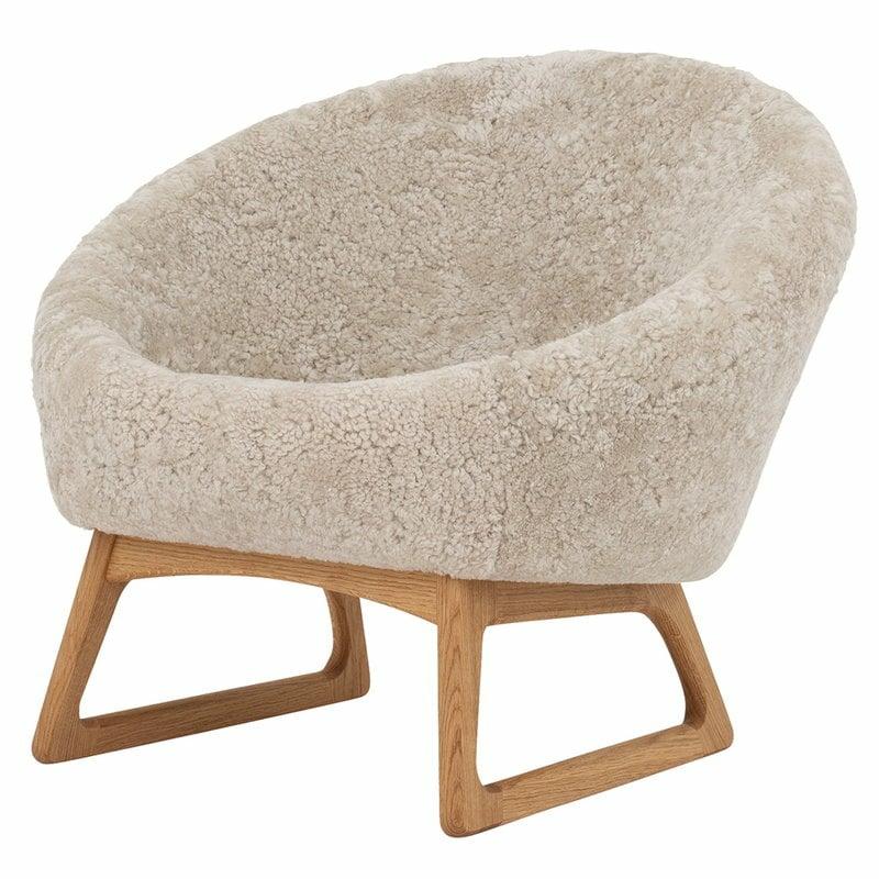 Chairs |   Tub Lounge Chair, Moonlight Sheepskin – Oiled Oak Chairs Chairs