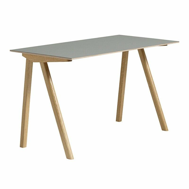 Home Office & Office Furniture |   Cph90 2.0 Desk, 130 X 65 Cm, Lacquered Oak – Grey Linoleum Home Office & Office Furniture Home Office & Office Furniture