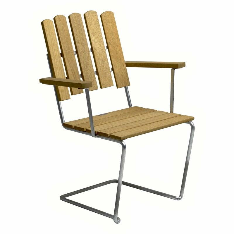 Patio Furniture |   Armchair A2, Galvanized Steel – Oiled Oak Patio Furniture Patio Furniture