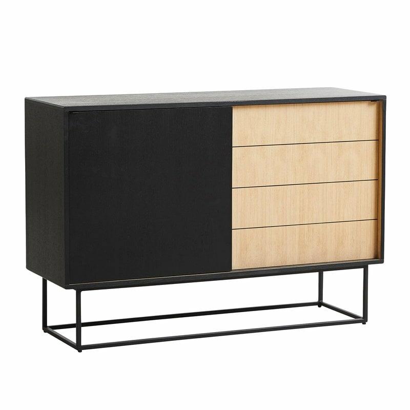 Storage Furniture |   Virka Sideboard, High, Black – Oak Storage Furniture Storage Furniture