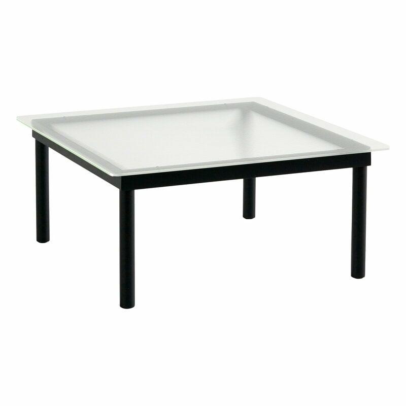 Tables |   Kofi Table 80 X 80 Cm, Black Lacquered Oak – Reeded Glass Tables Tables