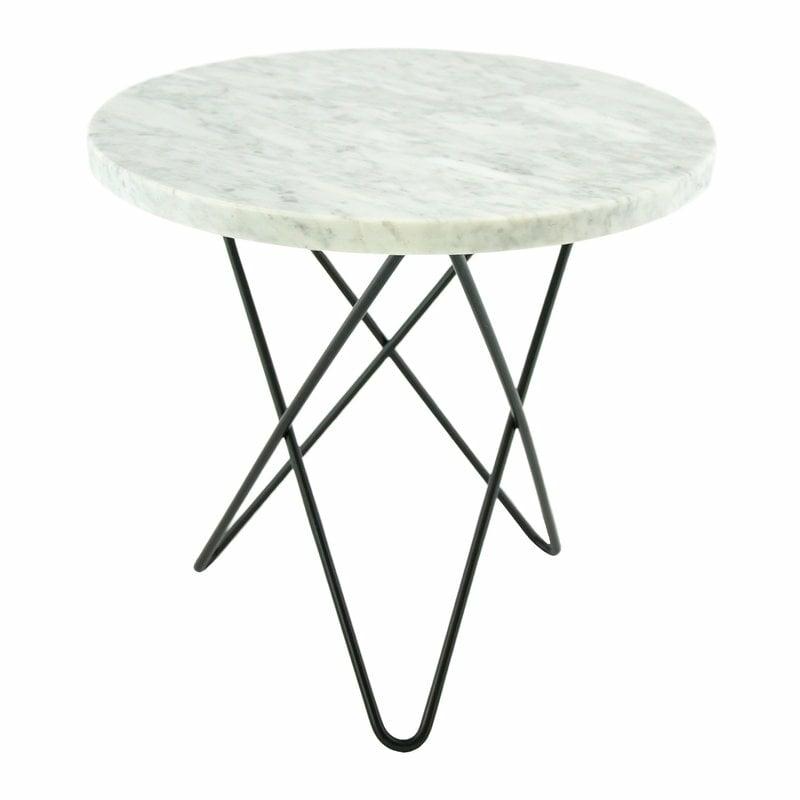 Tables |   Mini O Table, Black – White Carrara Tables Tables