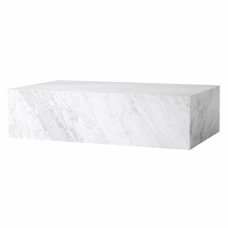 Tables |   Plinth Table, Low, White Carrara Marble Tables Tables