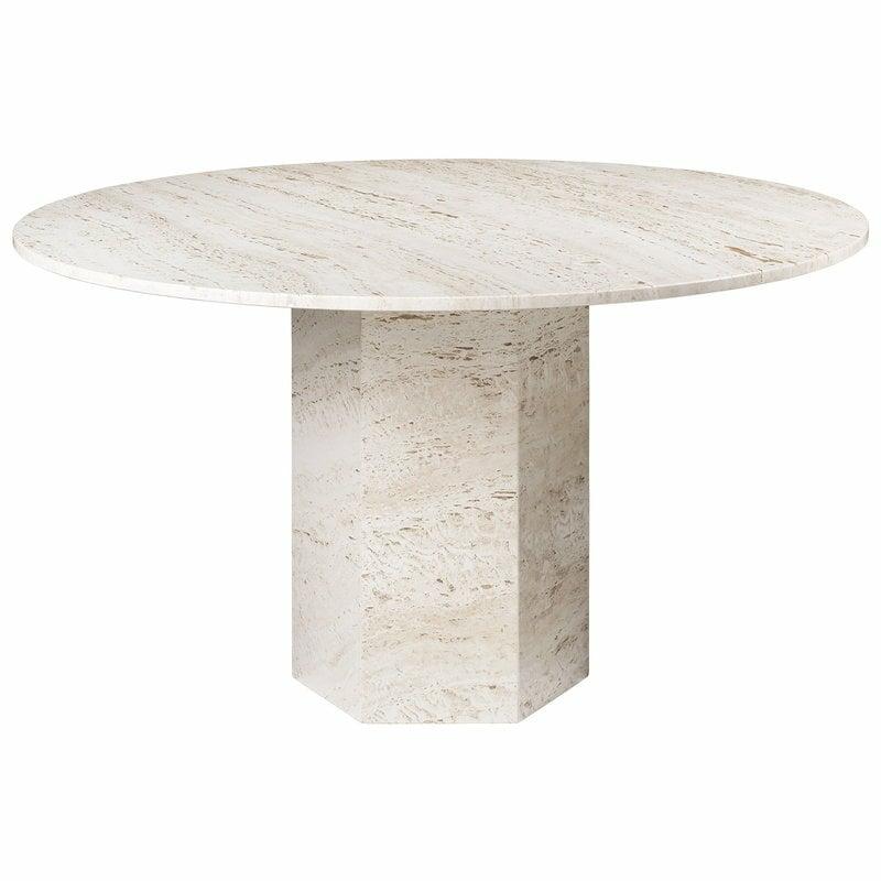 Tables |   Epic Dining Table, Round, 130 Cm, White Travertine Tables Tables